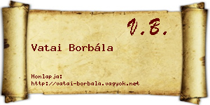 Vatai Borbála névjegykártya